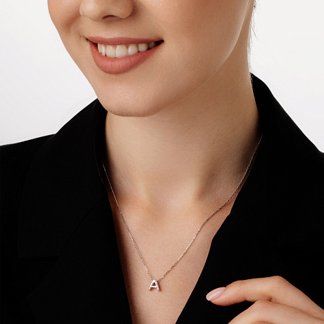 Colier din argint  cu pietre Cubic Zirconia Incolor