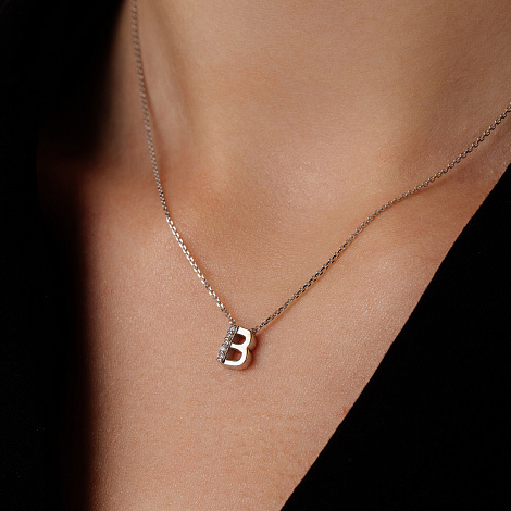 Colier din argint  cu pietre Cubic Zirconia Incolor