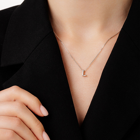 Colier din argint  cu pietre Cubic Zirconia Incolor