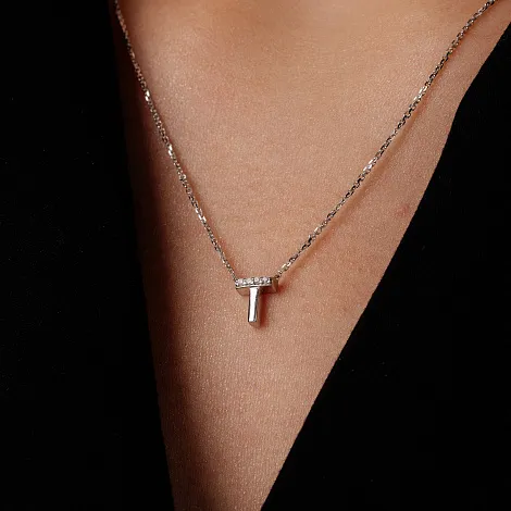 Colier din argint cu Cubic Zirconia Incolor