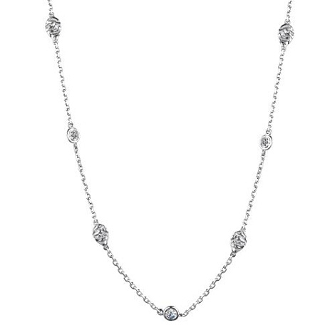 Колье из серебра с камнями Фианит