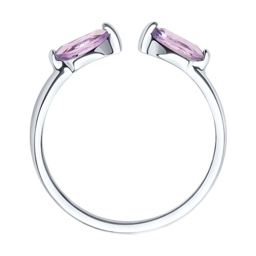 Кольцо из серебра с камнями Аметист