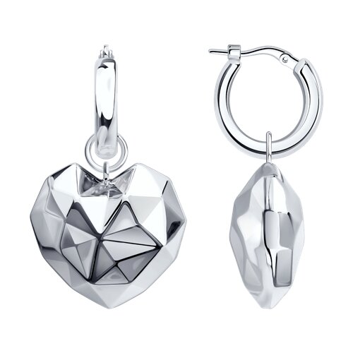 Серьги Конго из серебра без камней