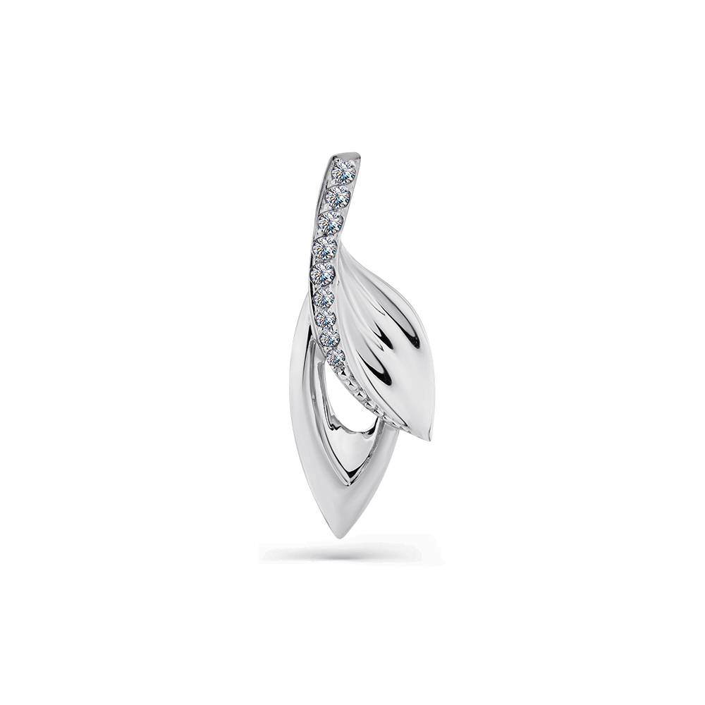 Pandantiv din aur alb cu pietre Cubic Zirconia Incolor