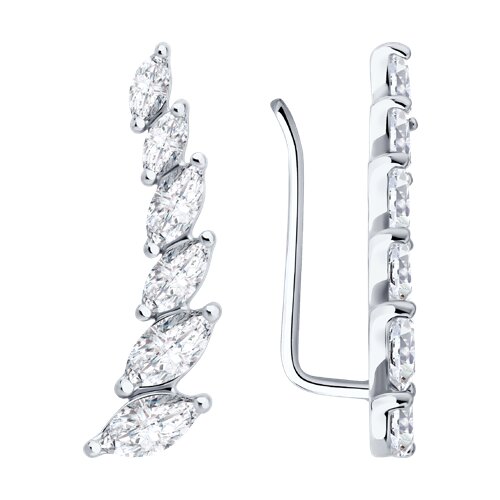 Cercei din argint  cu pietre Cubic Zirconia Incolor