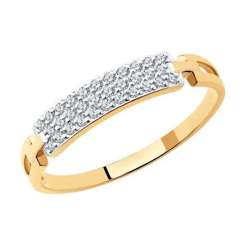Inel din aur roșu cu Cubic Zirconia Incolor