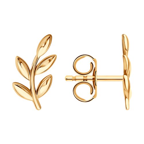 Серьги Пусеты из красного золота без камней