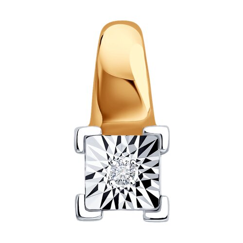 Подвеска из белого и красного золота с камнями Бриллиант