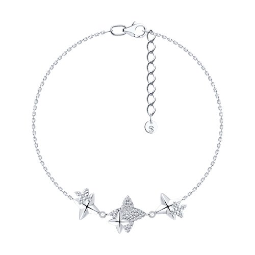 Brățară din argint  cu pietre Cubic Zirconia Incolor