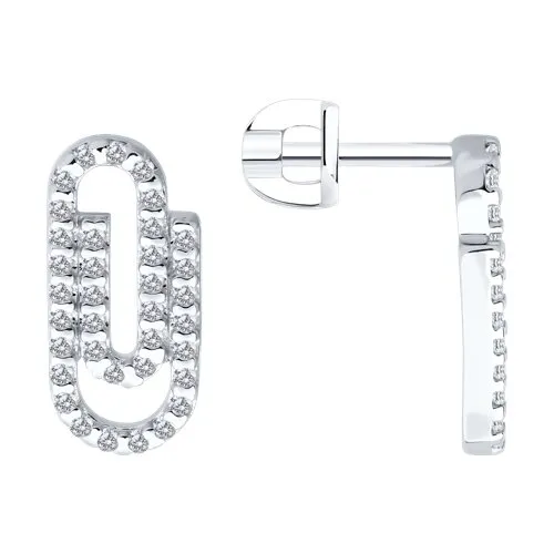 Cercei Pusete din argint cu Cubic Zirconia Incolor