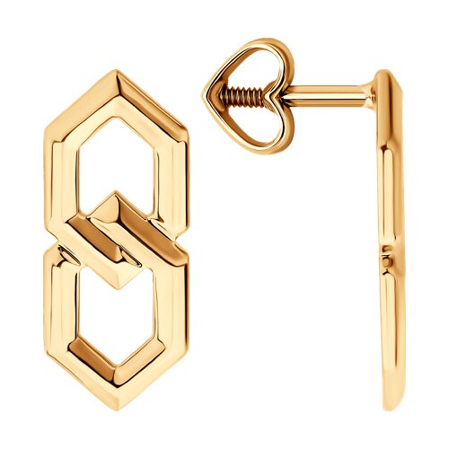 Cercei Pusete din aur roșu fără pietre