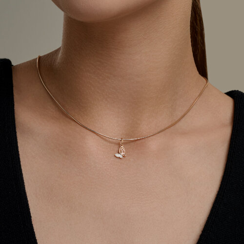 Подвеска из красного золота с камнями Фианит