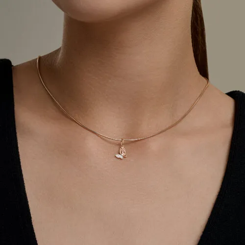 Pandantiv din aur roșu cu Cubic Zirconia Incolor