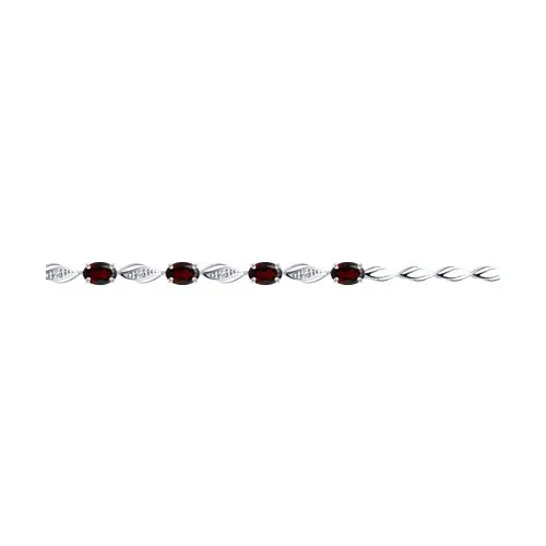 Brățară din argint cu Cubic Zirconia Incolor, Granat