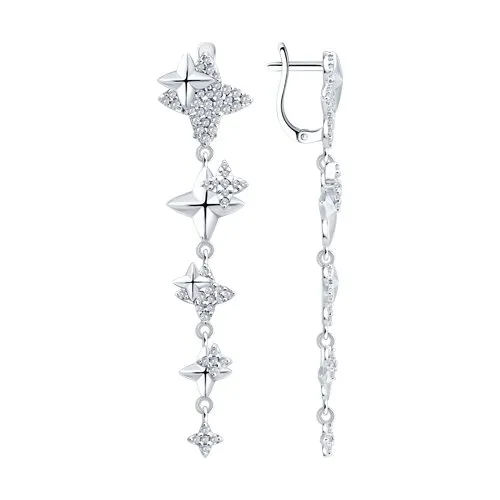 Cercei Suspendați din argint cu Cubic Zirconia Incolor