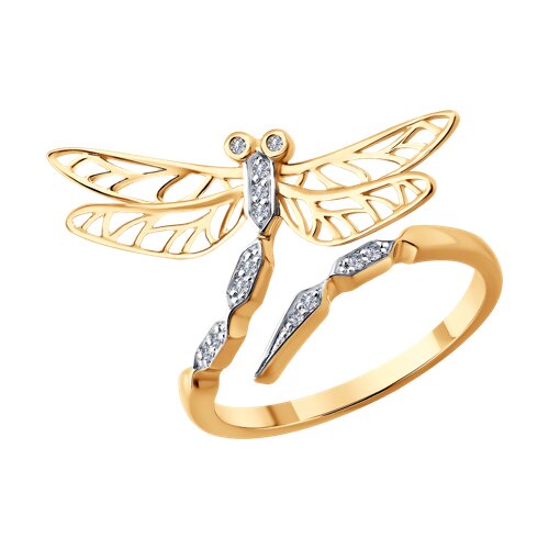 Inel din aur roșu cu pietre Diamant