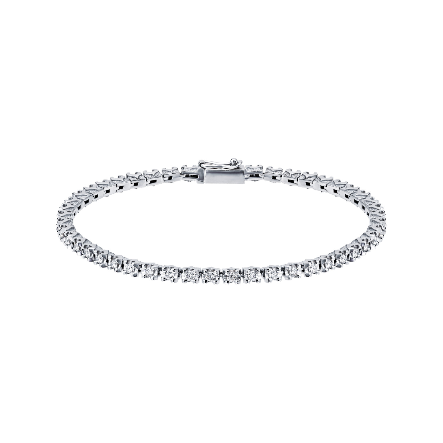 Brățară Tennis din aur alb cu pietre Diamant