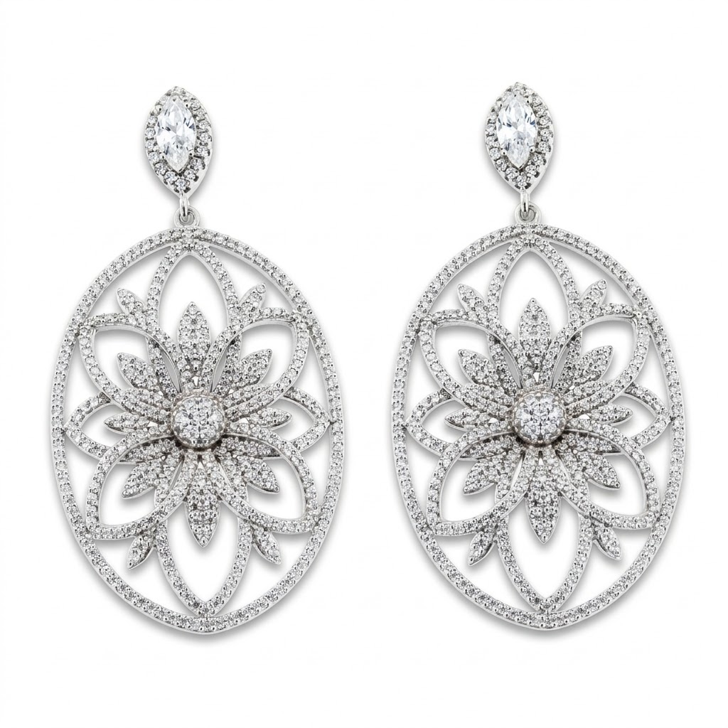 Cercei Pusete din argint cu Cubic Zirconia Incolor