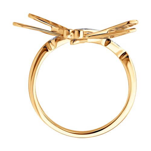 Inel din aur roșu cu pietre Diamant