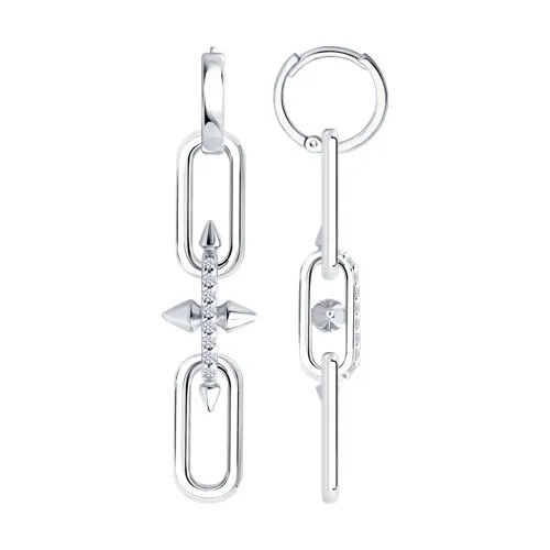 Cercei Creole din argint cu Cubic Zirconia Incolor