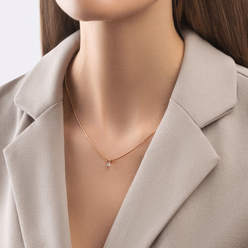 Подвеска из красного золота с камнями Бриллиант