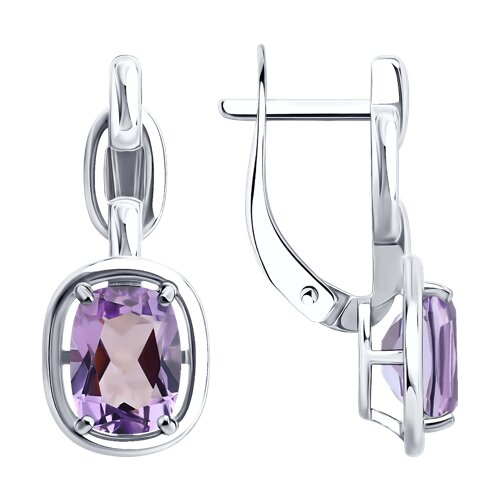 Cercei din argint  cu pietre Ametist