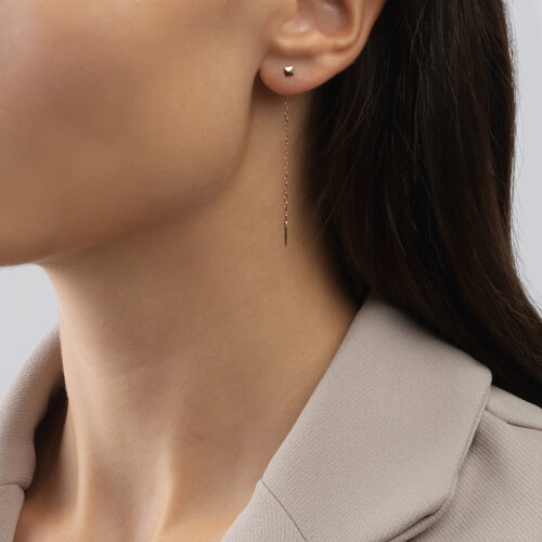 Серьги Продёвки из красного золота без камней