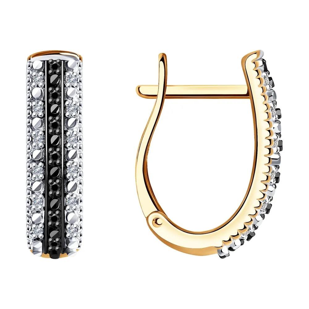 Cercei din aur roșu cu Diamant, Diamant negru