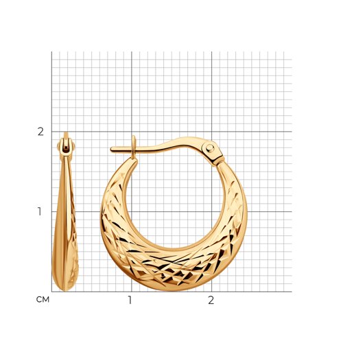 Серьги из красного золота без камней