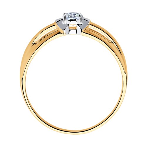 Inel din aur roșu cu pietre Swarovski