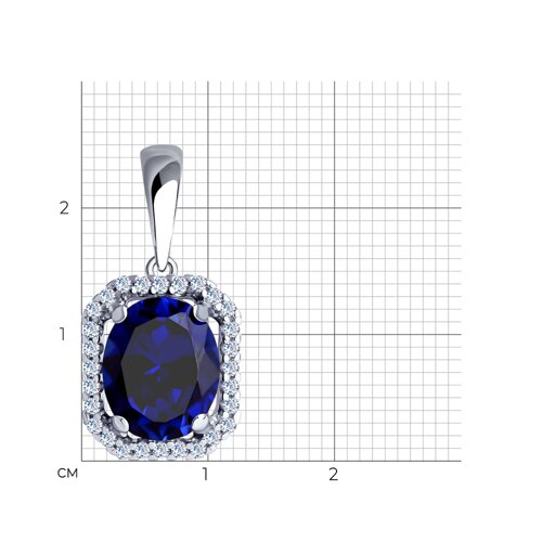 Pandantiv din argint  cu pietre Cubic Zirconia Incolor, Corindon