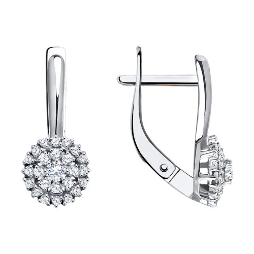 Cercei din aur alb cu Cubic Zirconia Incolor