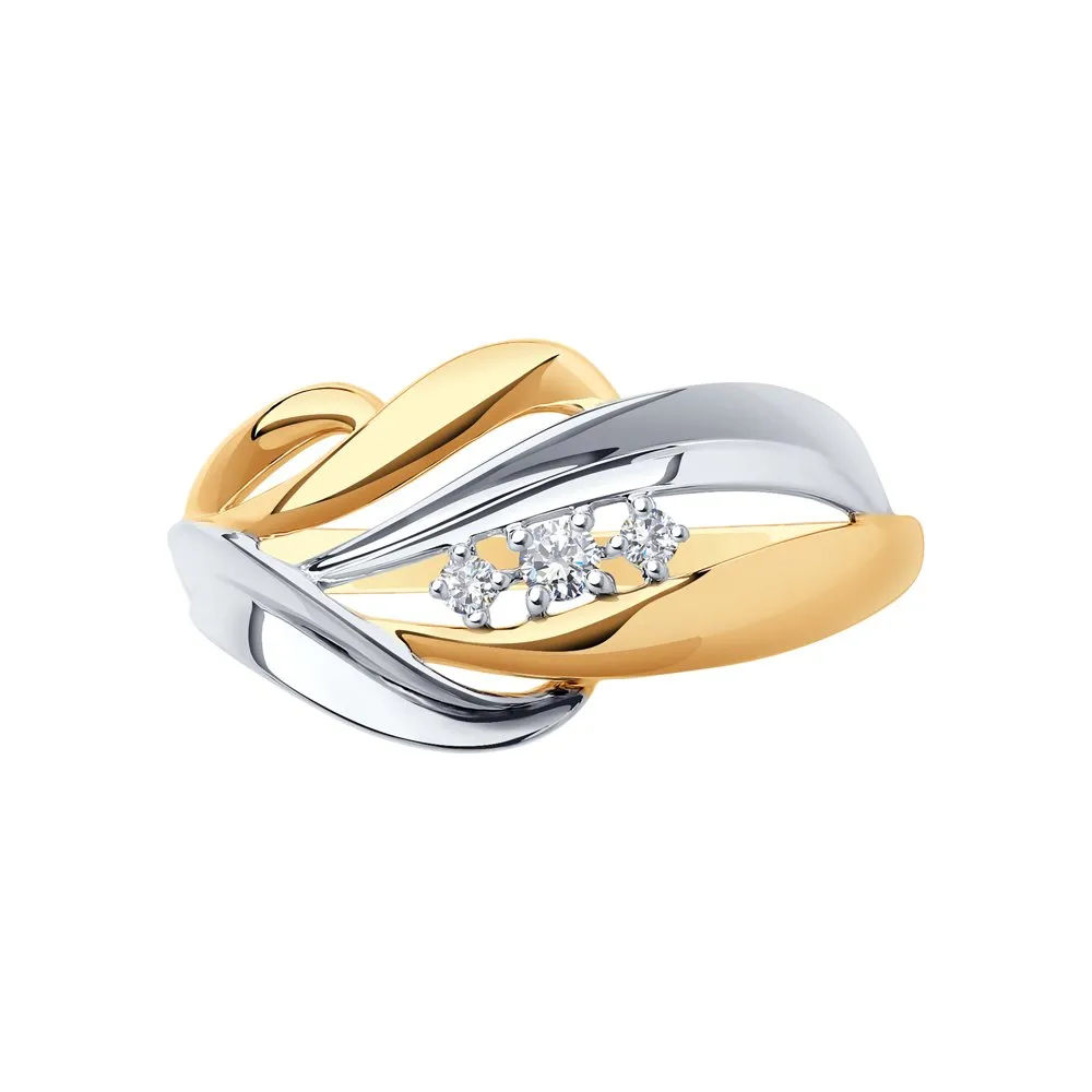 Inel din aur roșu cu Cubic Zirconia Incolor