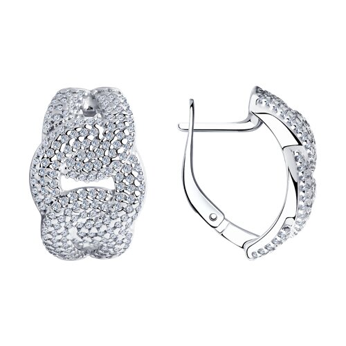 Cercei din argint  cu pietre Cubic Zirconia Incolor