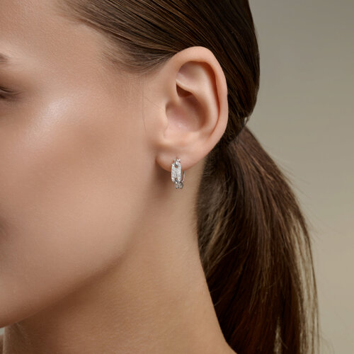 Серьги Конго из красного золота с камнями Бриллиант