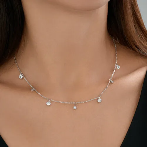Colier din argint cu Cubic Zirconia Incolor