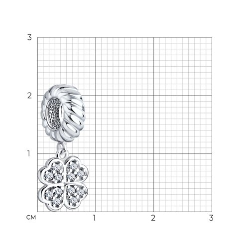 Pandantiv din argint  cu pietre Cubic Zirconia Incolor