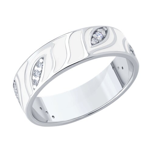 Inel din argint  cu pietre Cubic Zirconia Incolor, Emailare