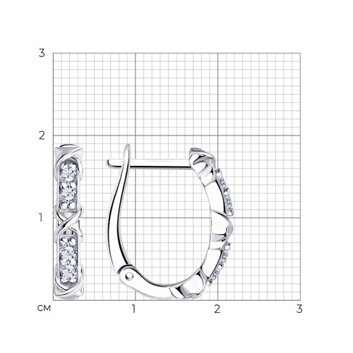 Cercei din argint  cu pietre Cubic Zirconia Incolor