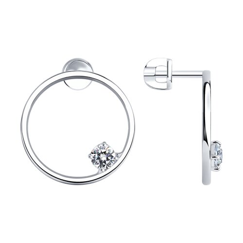 Cercei Pusete din argint  cu pietre Cubic Zirconia Incolor