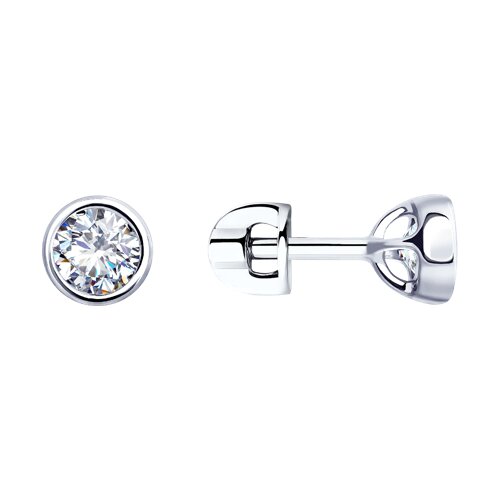 Cercei Pusete din argint  cu pietre Cubic Zirconia Incolor