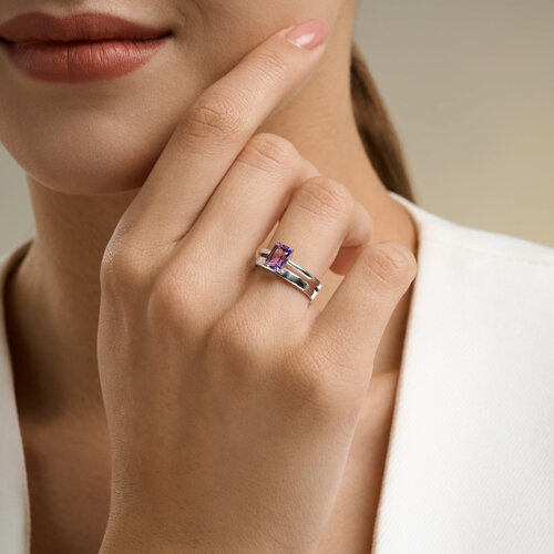 Inel din argint  cu pietre Ametist