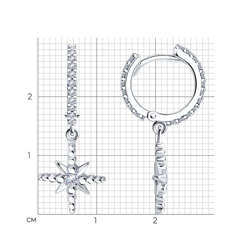 Cercei Creole din argint  cu pietre Cubic Zirconia Incolor