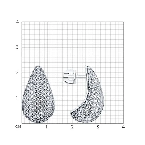 Cercei Pusete din argint cu Cubic Zirconia Incolor