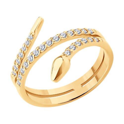 Inel din aur roșu cu pietre Cubic Zirconia Incolor
