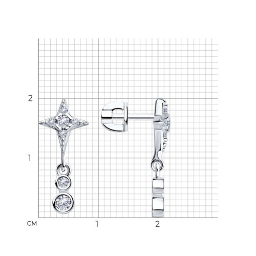 Cercei Pusete din argint  cu pietre Cubic Zirconia Incolor