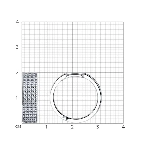 Cercei Creole din argint cu Cubic Zirconia Incolor