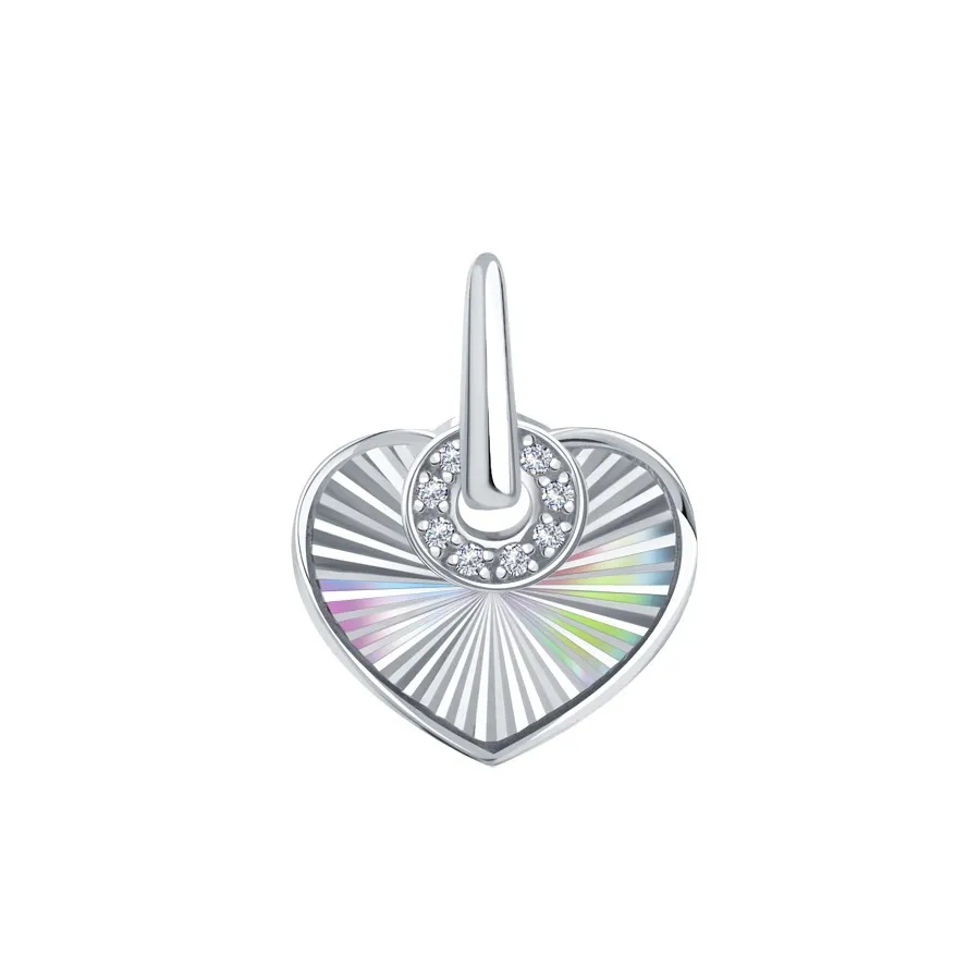 Pandantiv din aur alb cu Cubic Zirconia Incolor