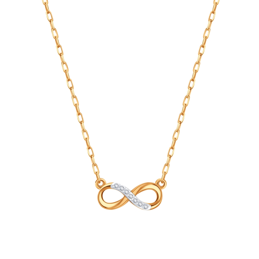 Колье из красного золота с камнями Фианит