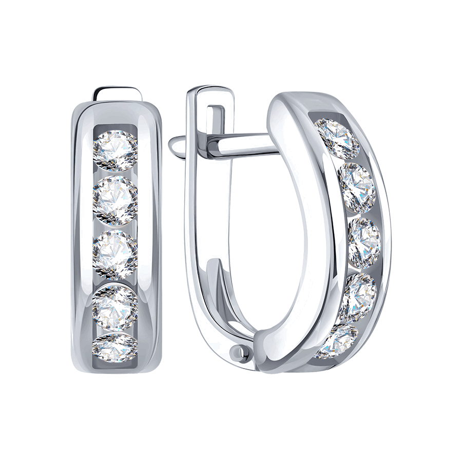 Cercei din aur roșu cu pietre Diamant